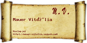 Mauer Vitália névjegykártya